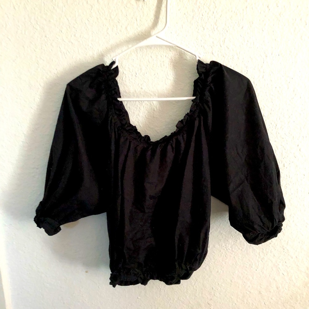 Poplin off the shoulder blouse